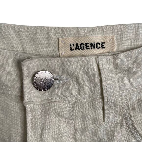 L’Agence Womens Danica Wide Leg Pant 25 Cream Light Lagom Minimalist High Rise - Picture 3 of 4